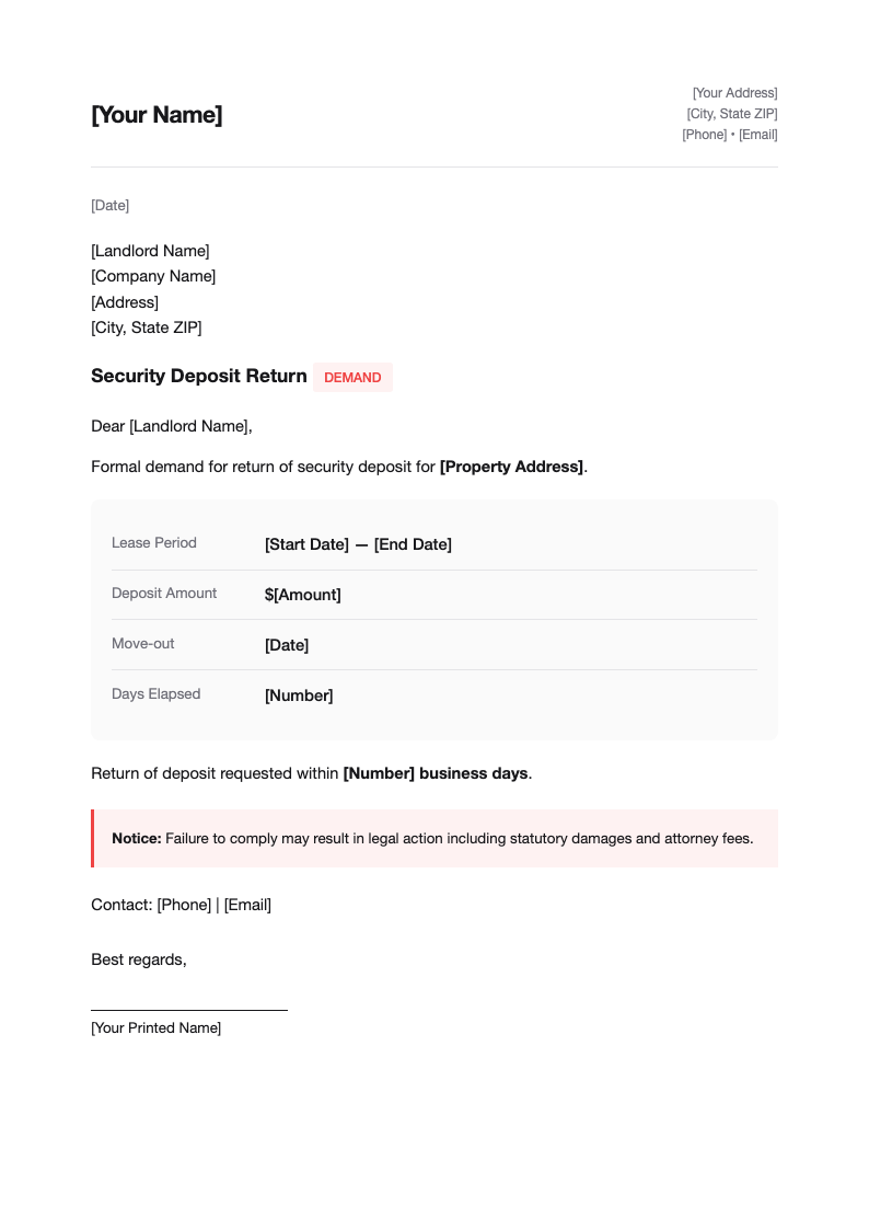 Tech modern demand letter